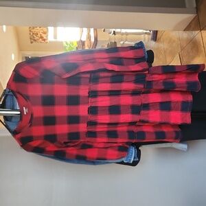 GUC Sz 10/12 Holiday Buffalo Check Girls Dress